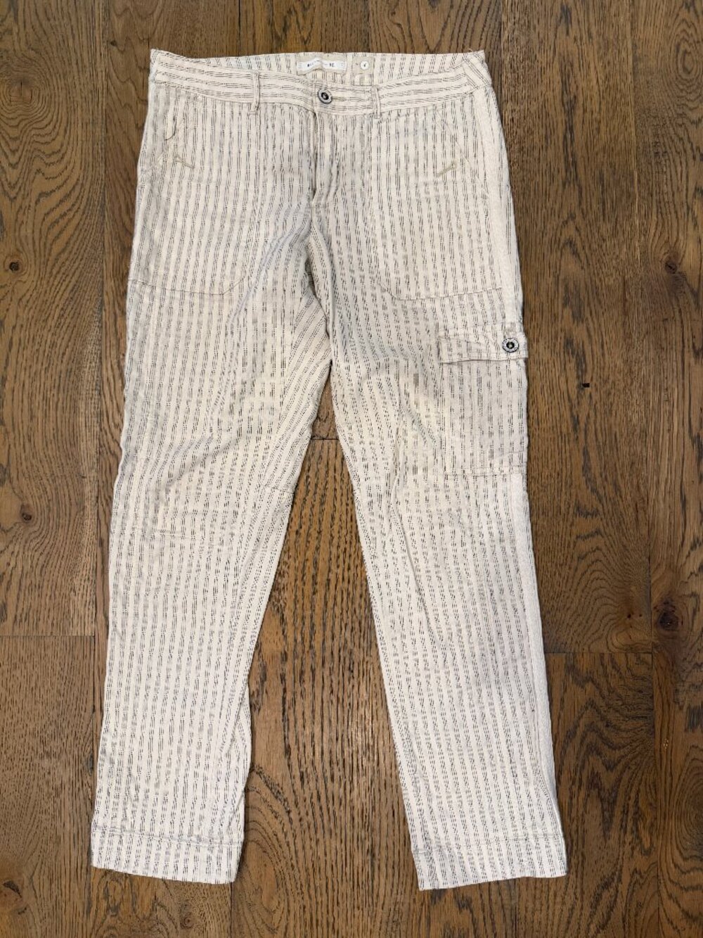Anthropologie HEI HEI white striped pants size 4